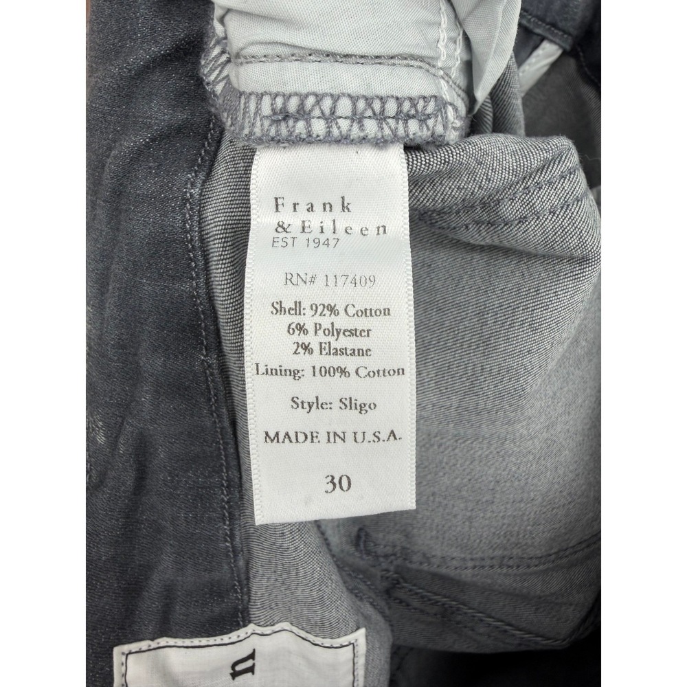 Frank & Eileen Sligo High Rise Skinny Jeans Charcoal Grey Raw Hem Size 30 USA - Picture 5 of 13